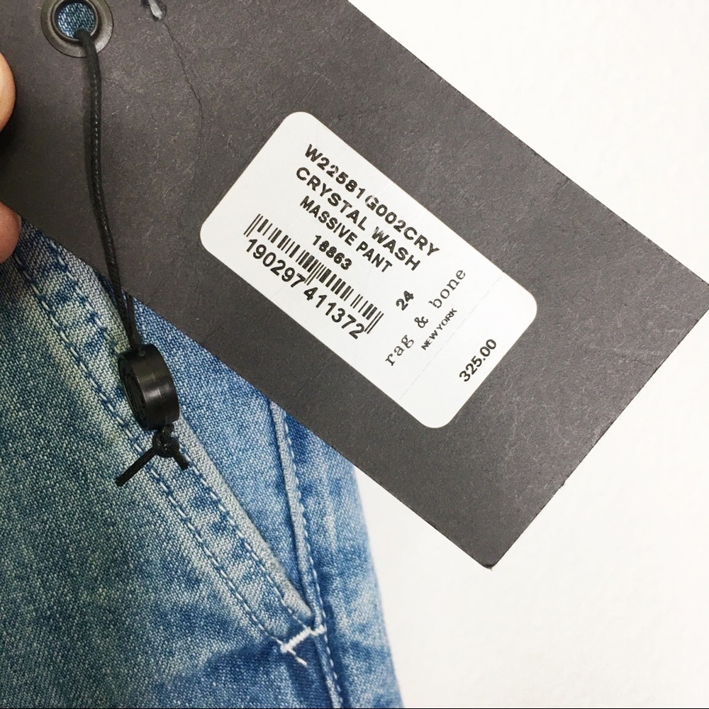 NWT Rag & Bone The Massive Pant Crystal Wash Jeans - Picture 4 of 4